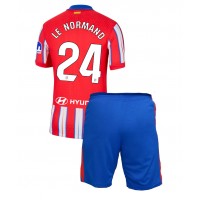 Atletico Madrid Robin Le Normand #24 Fotballklær Hjemmedraktsett Barn 2024-25 Kortermet (+ korte bukser)